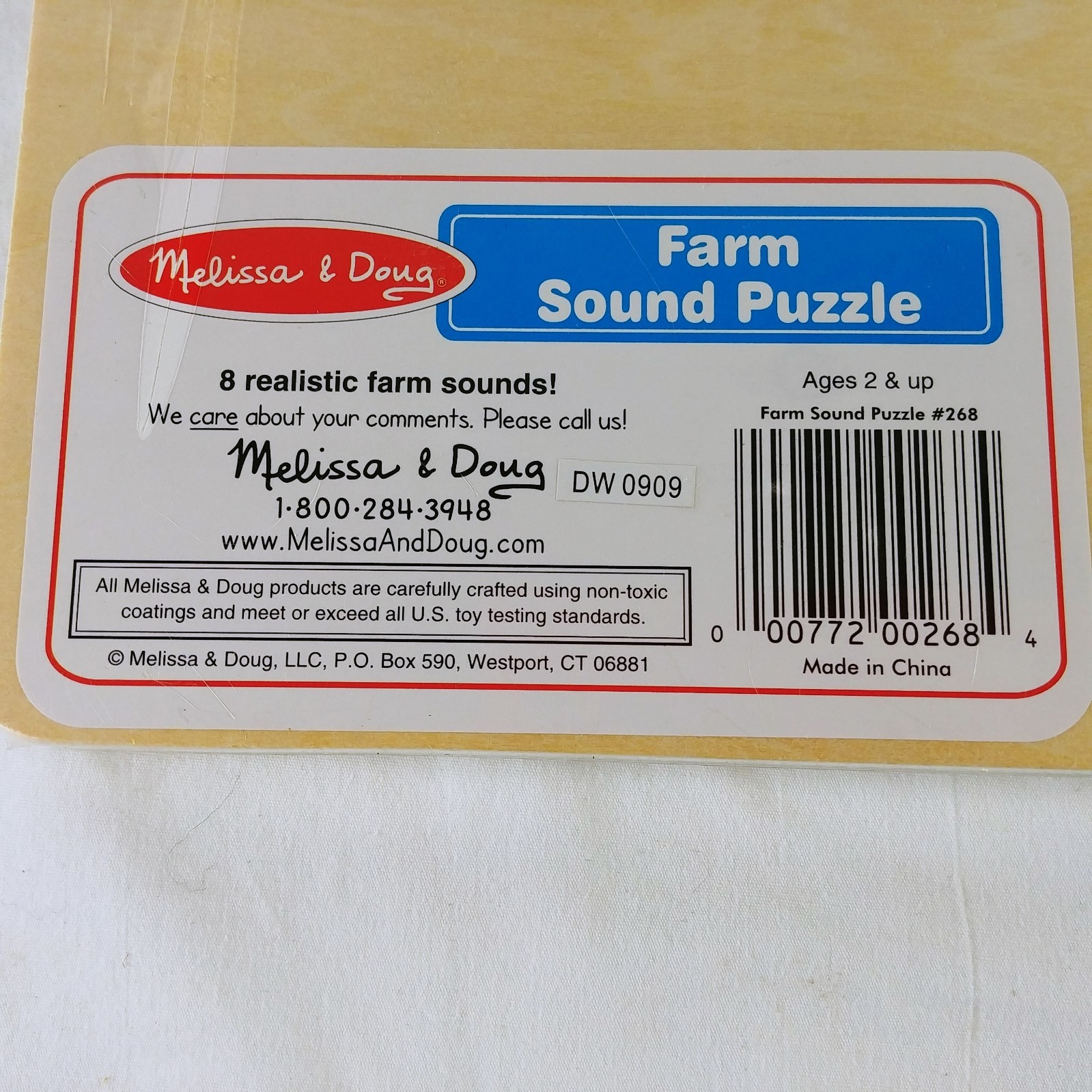 Frame Tray Puzzle Farm Animal Sound Jigsaw Puzzle 268 Melissa And Doug NEW