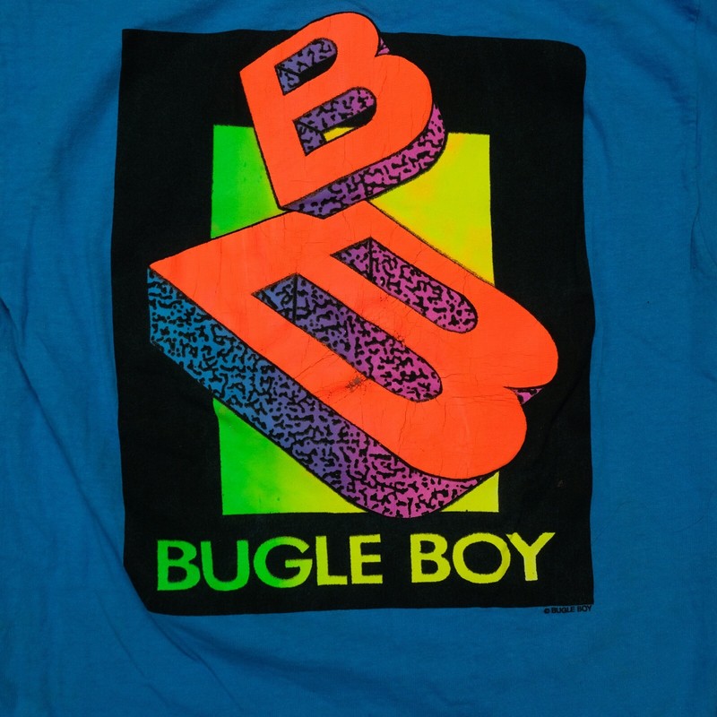 Rare VTG BUGLE BOY Spell Out BB Big Logo Single Stitch LS T Shirt