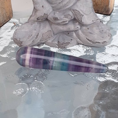 Rainbow Fluorite ''AA'' Grade - Wand - 80 mm Aura cleansing -Protection-Gift Box