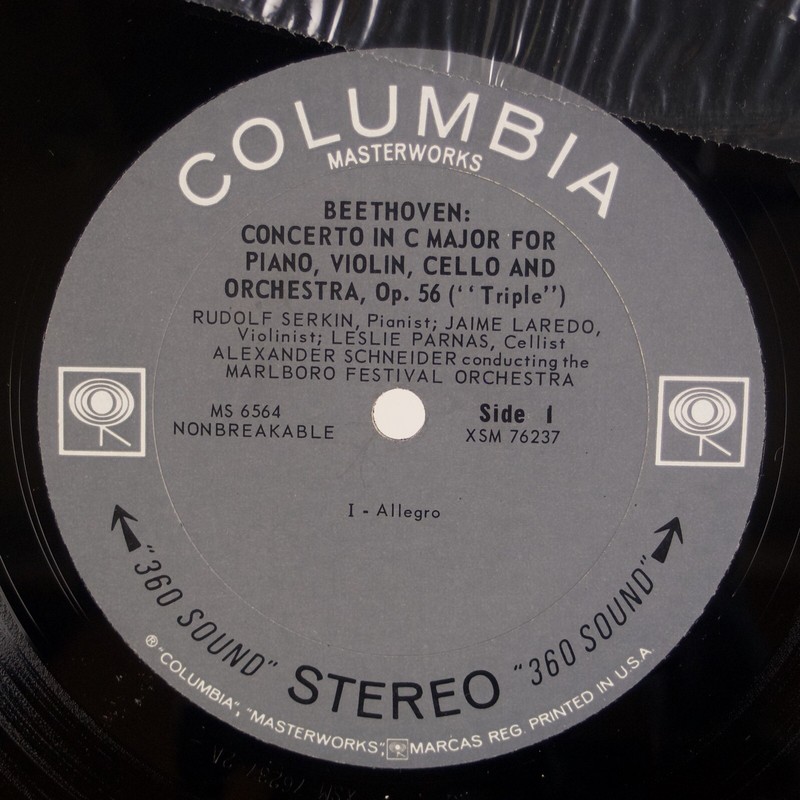 BEETHOVEN: Triple Concerto Serkin Laredo Parnas US Columbia MS