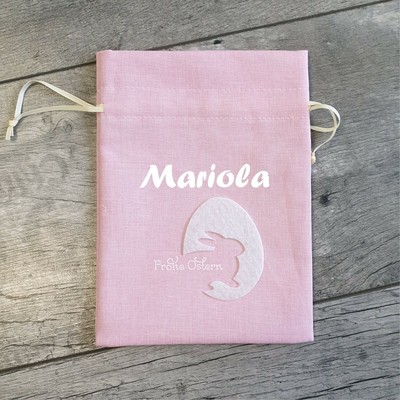 Geschenktasche Verpackung Beutel Tasche Ostern *Osterhase rosa* personalisiert