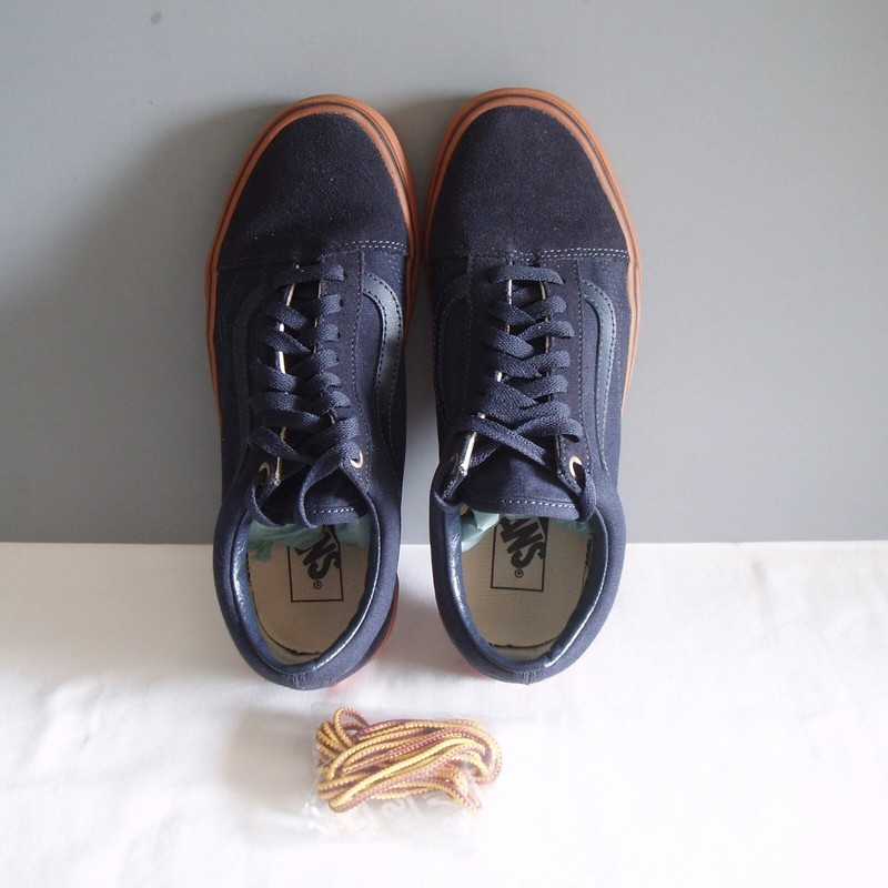 Vans Old School New Sky Captain Boo Sneakers 7.5 Mens 9 Womens Navy Gum Sole