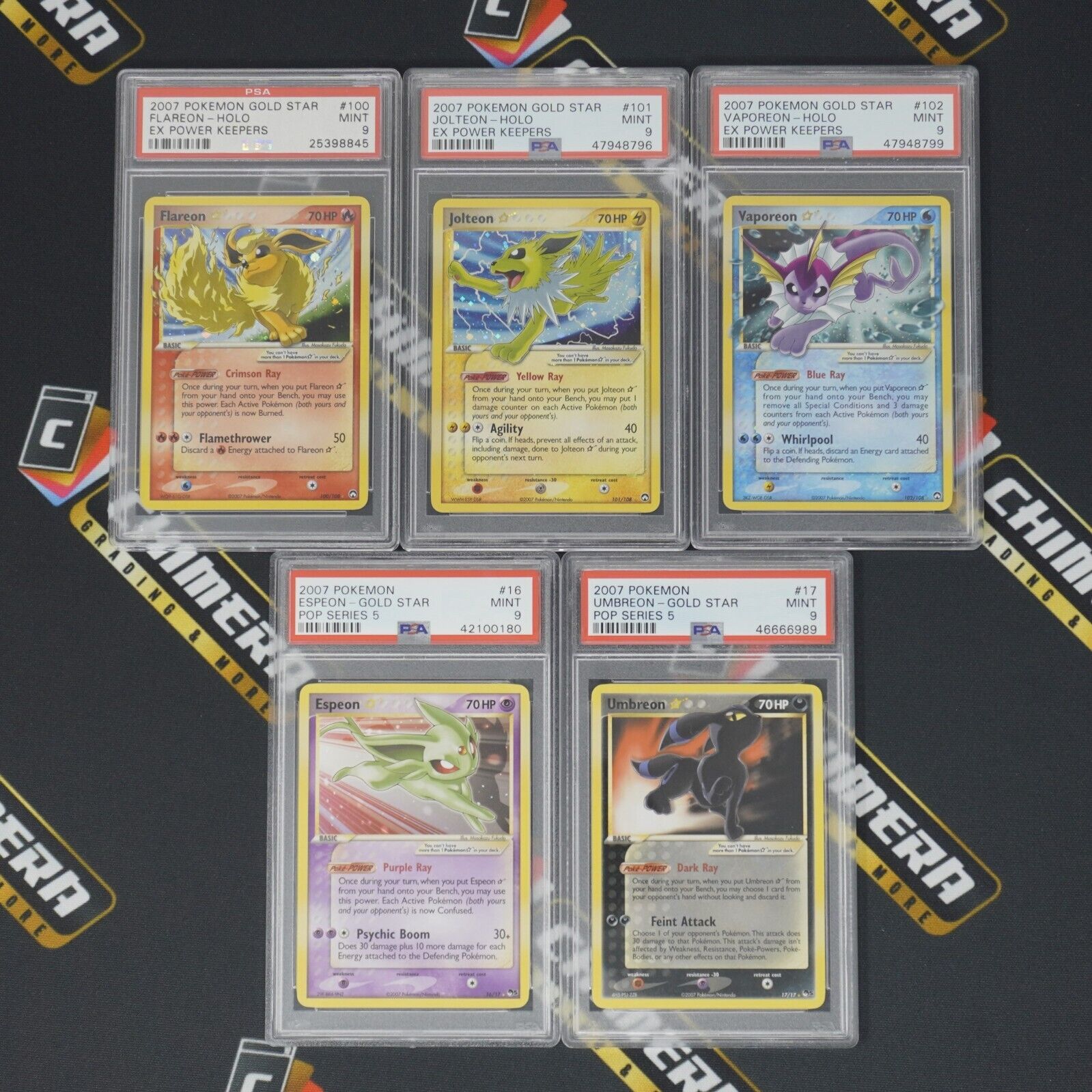 PSA 9 MINT Flareon - Jolteon - Vaporeon - Espeon - Umbreon PSA 9 MINT Flareon - Jolteon - Vaporeon - Espeon - Umbreon