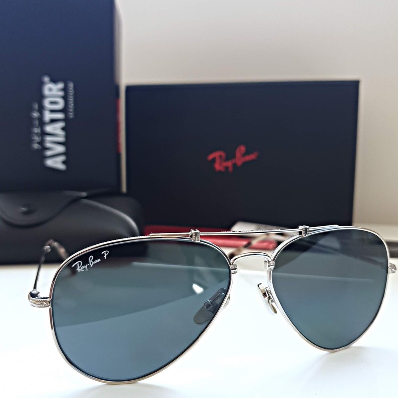 New RAYBAN TITANIUM Aviators sunglasses RB8125M 9165 Made In Japan eBay