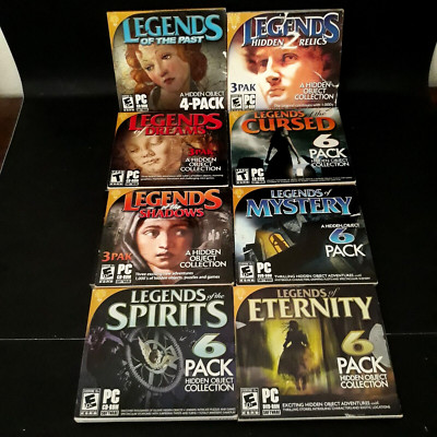 Lot of 8 Legends PC Hidden Object BRAIN GAMES ON HAND SOFTWARE PC DVD