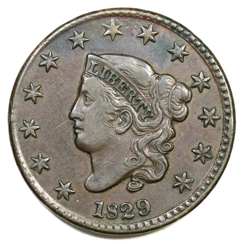 1829 N-5 R-3 Matron Or Coronet Head Large Cent Coin 1c