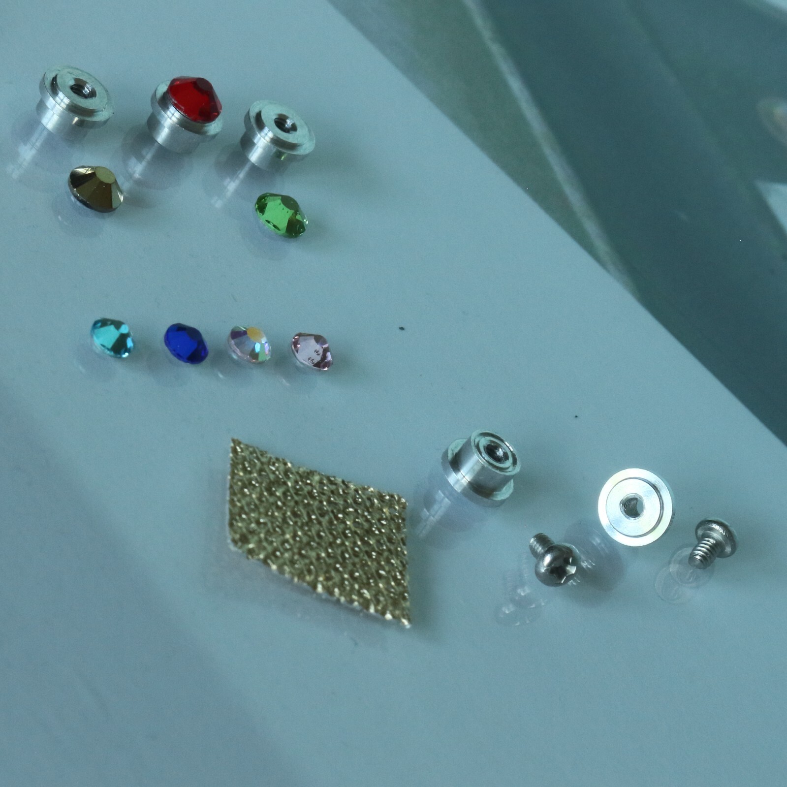 Star Trek Communicator Parts Kit, KF, 5 Metal T-Jets, 7 Crystals, Coronet Fabric