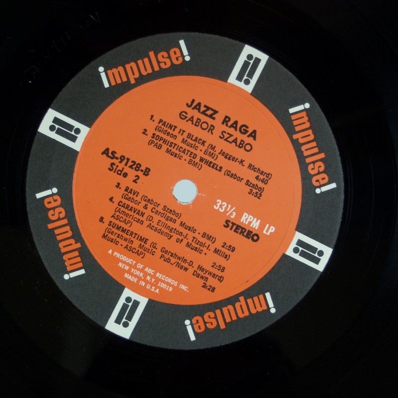 GABOR SZABO: Jazz Raga US &rsquo;68 Impulse AS-9128 Pretty Purdie Stereo Vinyl LP