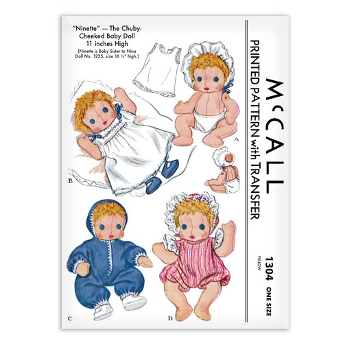 Baby Doll Ninette is Nina's Sister Sewing Pattern Rag Cloth McCALL s 1304