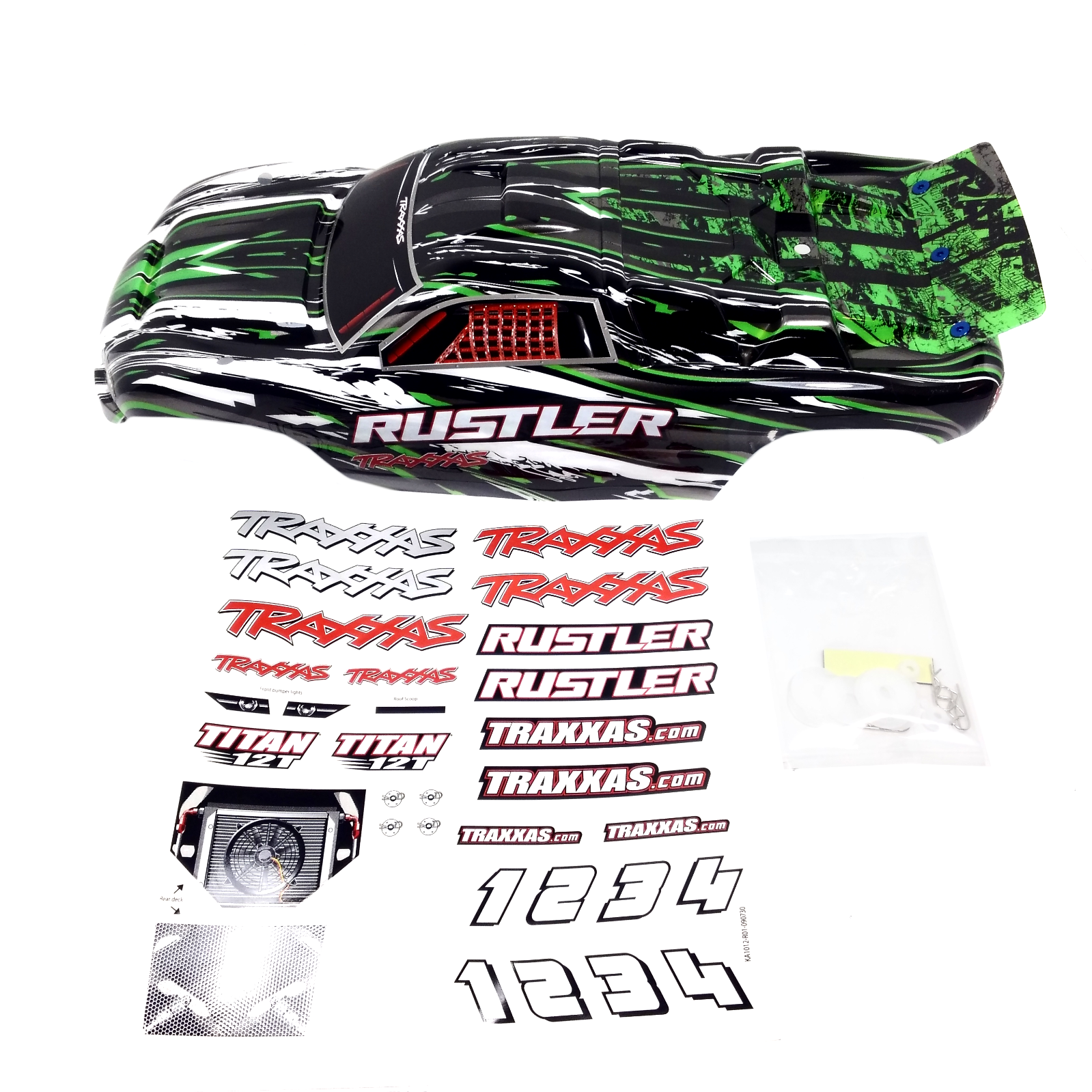 Traxxas Rustler Body Green White black Painted VXL XL5 3715 NEW | eBay