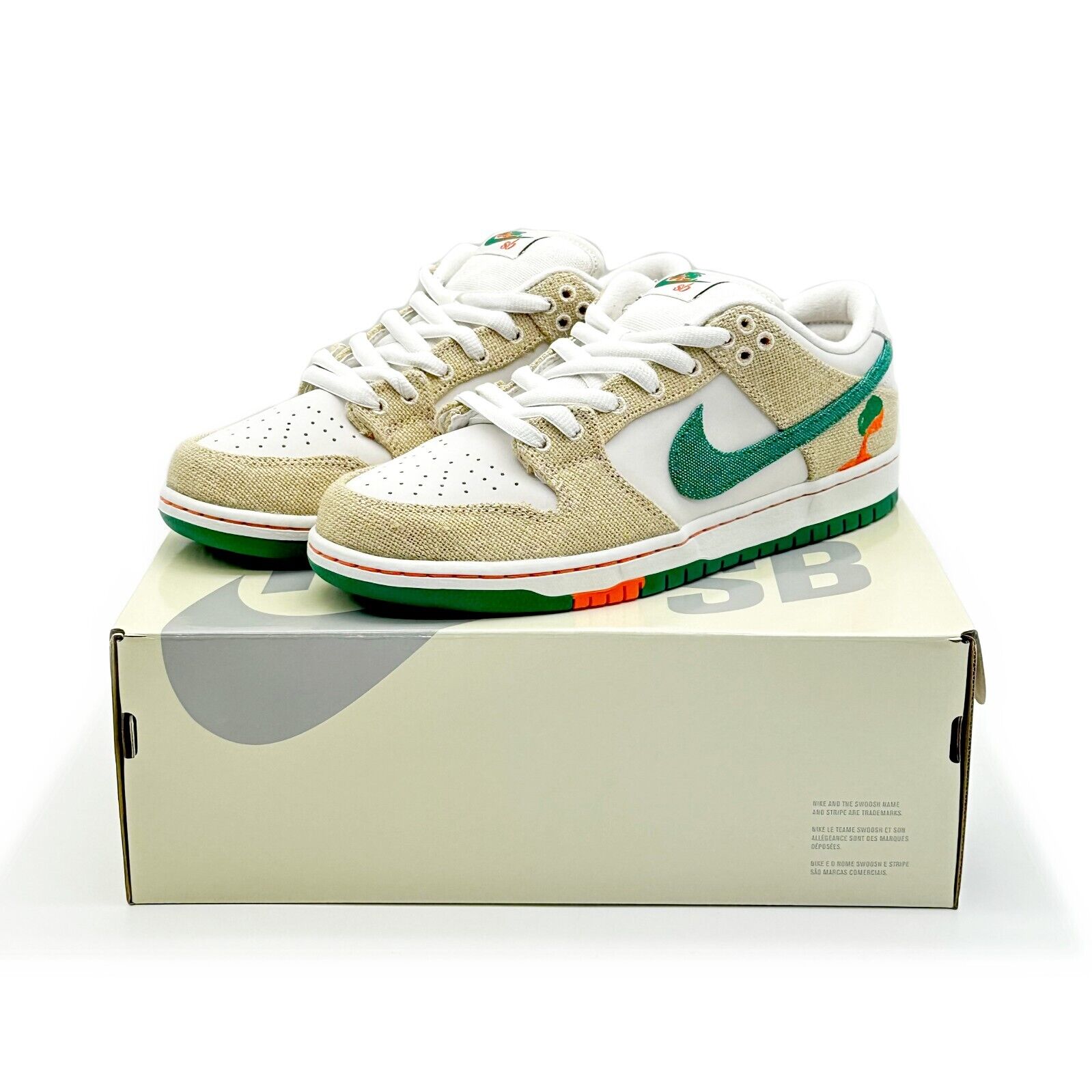 Pre-owned Nike Fd0860-001 Jarritos ×  Sb Dunk Low Phamtom Safety Orange-malachite In Green