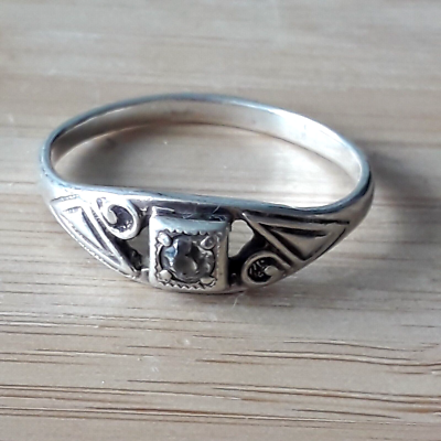 Soviet Vintage Women Jewelry Ring USSR Sterling Silver 925 Size