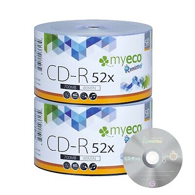 100 Pack MyEco CD-R CDR 52X 700MB 80Min Economy Logo Blank Recordable Media Disc