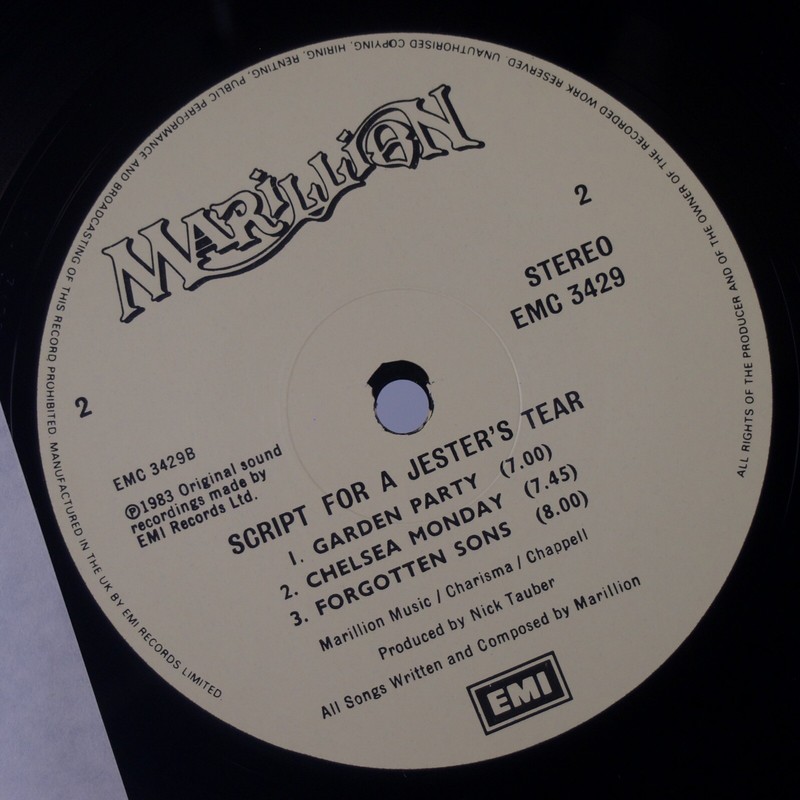新品未開封 廃盤 CD MARILLION SCRIPT FOR A JEST… MARILLION: Script for A Jester's Tear EMI EMC 3429 Rock LP