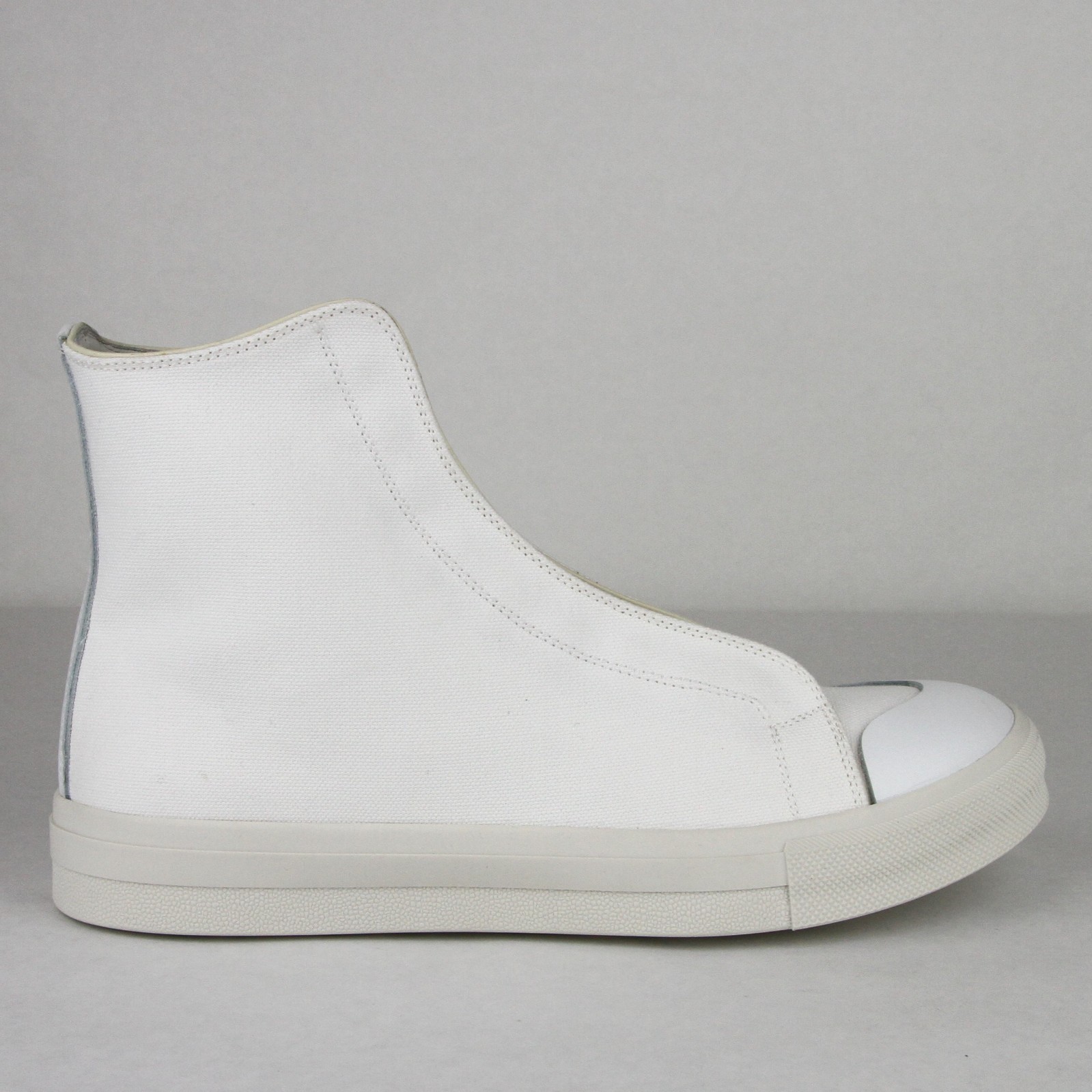 Pre-owned Alexander Mcqueen $480  Men's White/ivory Canvas Hi Top Sneaker 457297 9026