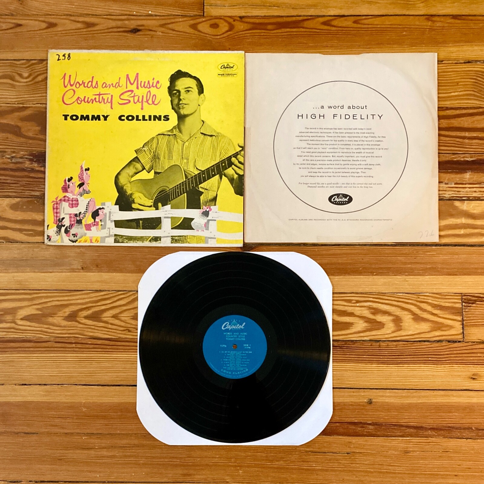 Tommy Collins: Words & Music Country Style LP Vinyl US Mono