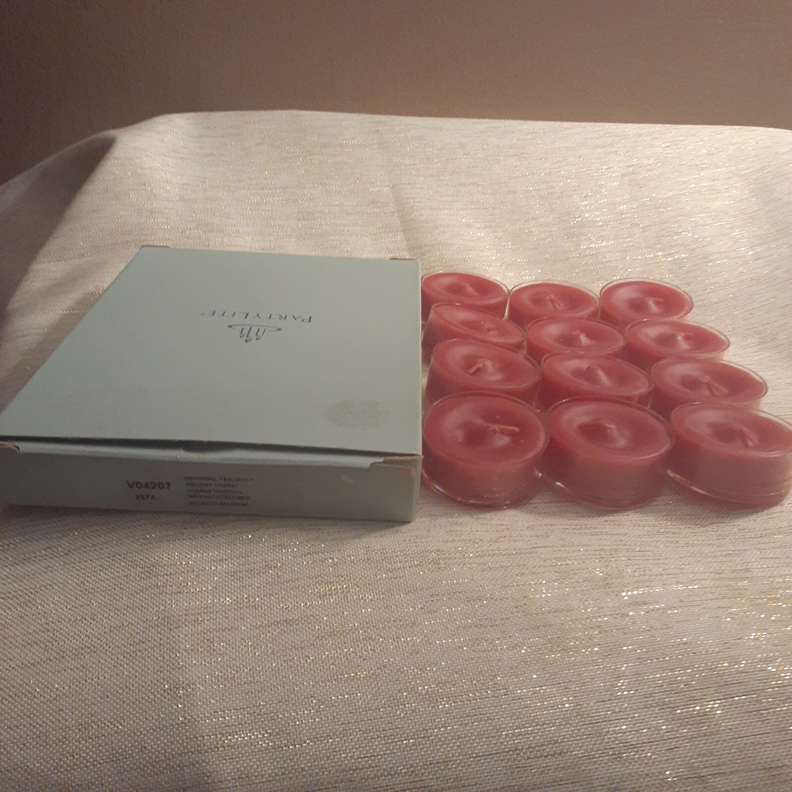 NEW Partylite V04207 Set of 12 Holiday Charm Tealight