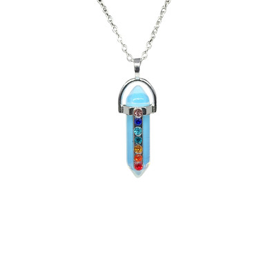 USA Seller Natural 7 Chakra Opal Stone Necklace Agate Healing Reiki Crystal