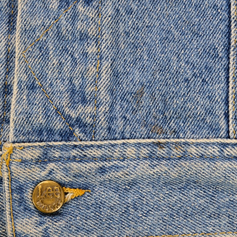 90s Baby’ Denim Riders JKT UK Rare VTG LEE M.R. White Tab Button Front Denim Jean Jacket