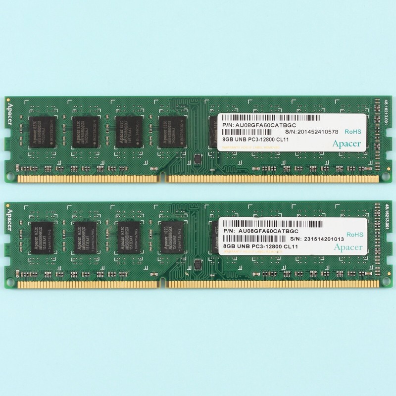 16GB (2x 8GB) DDR3 12800U 1600MHZ Desktop 240 Pin Memory RAM