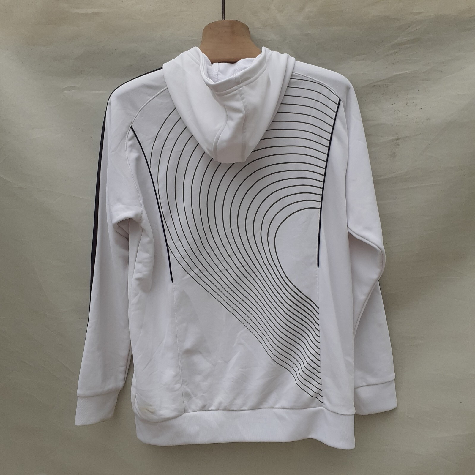 adidas Hooded Track Jacket Men's Small White Football Drip