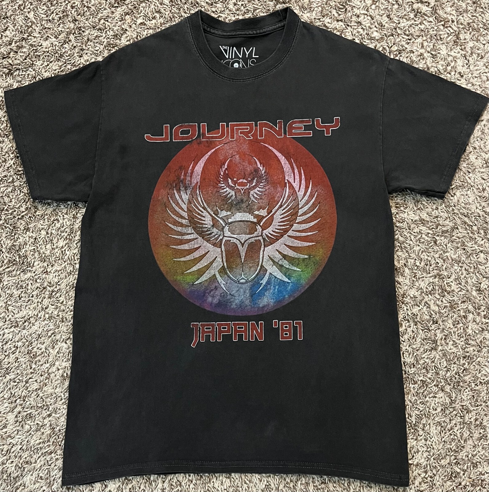 Journey Japan '81 Official Retro Vinyl Icons Men's Gray T