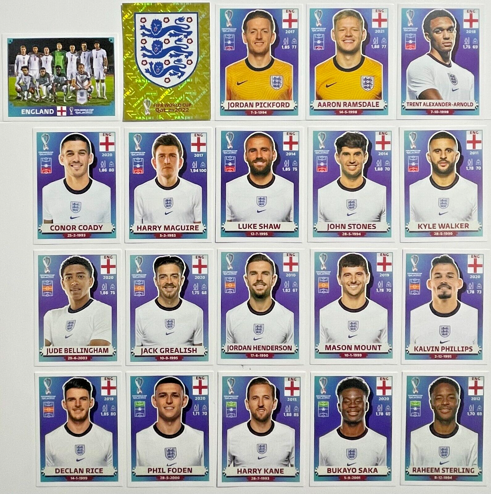 【ay1030】FIFA WORLD CUP スペシャルセット Panini FIFA World Cup Qatar 2022 | COMPLETE England TEAM SET