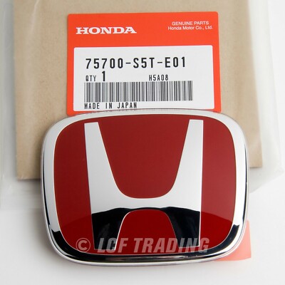 GENUINE STYLE FRONT RED 75700S5TE01 EMBLEM CIVIC TYPE R EP3 2002-2005