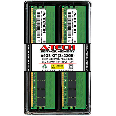 64GB 2x32GB PC5-4800 EC8 RDIMM Supermicro 1115CS-TNR 2115HV-TNRT Memory RAM