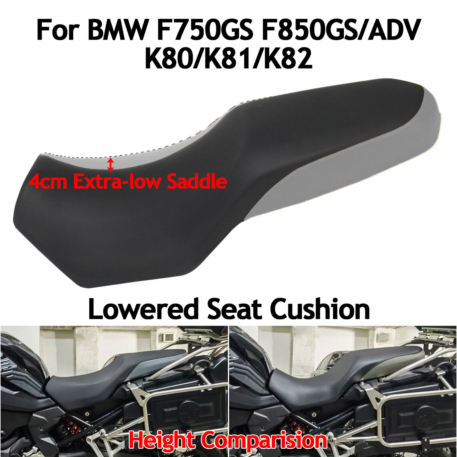 Extra-Low Seat For BMW F850GS/ADV F750GS 2018-2024 Lower Extra-Low Seat For BMW F850GS/ADV F750GS 2018-2024 Lower