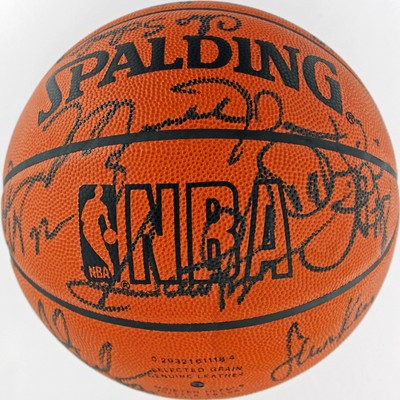 1995-96 Bulls Team 16 Signed Front Office Basketball Jordan Pippen Rodman BAS