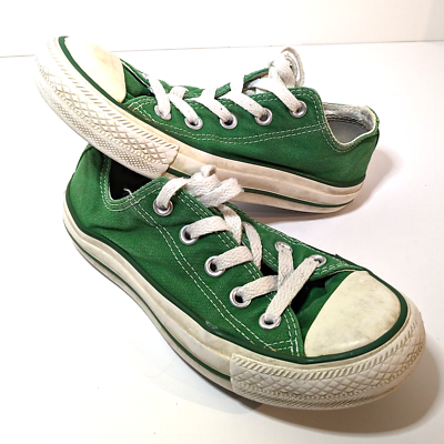 Converse All Star Dark Green Canvas Low Top Lace Up Sneakers