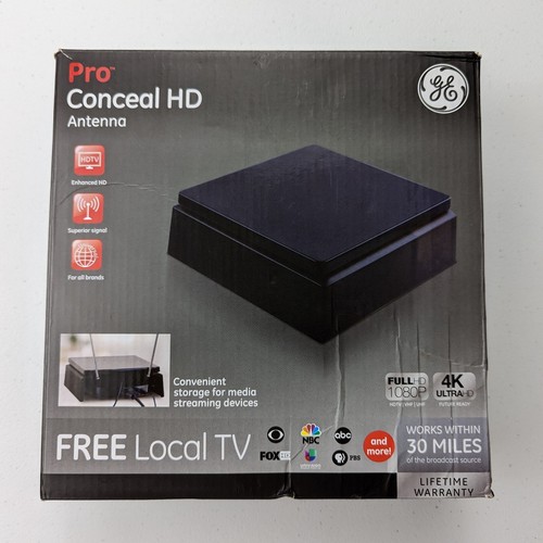 GE Indoor TV Antenna, Adjustable Dipole Rabbit Ears, Pro Conceal HD