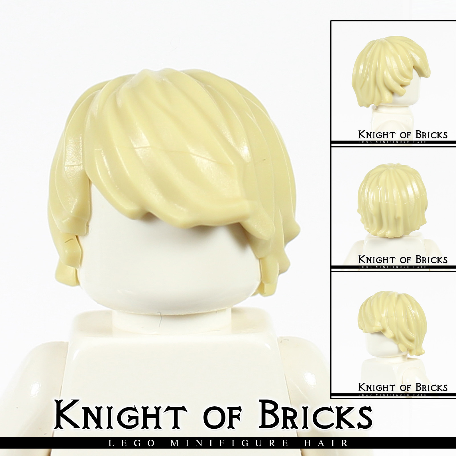 LEGO Minifigure Hair TAN 87991 Male Boy Tousled Side Part Swept Combed