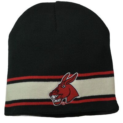 Central Missouri Mules NCAA Team Logo Cuff-less Knit Black & White Beanie Winter