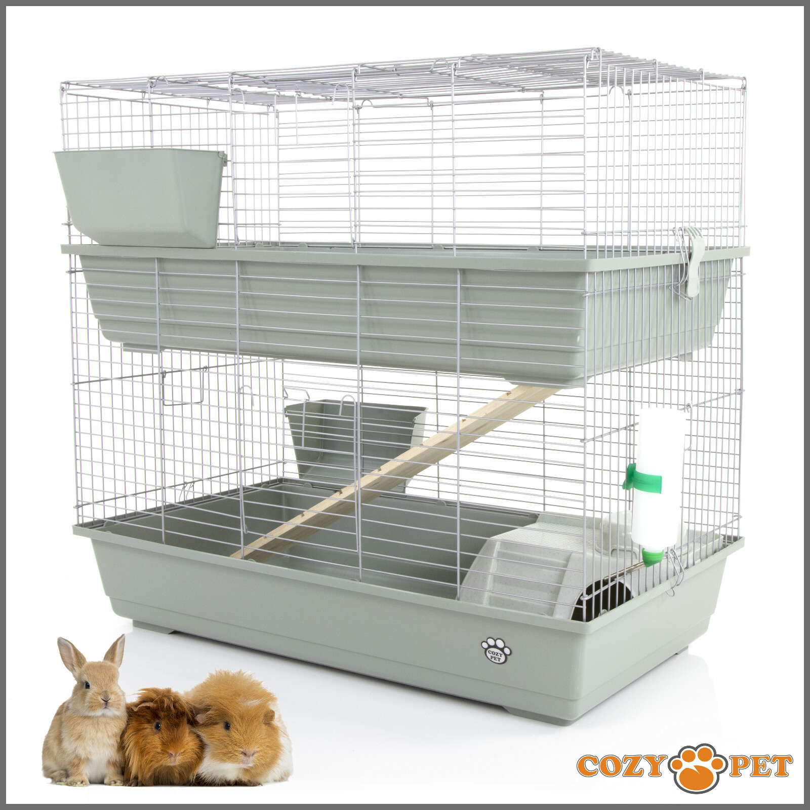 Rabbit / Guinea Pig 2-Tier Cage by Cozy Pet 80cm inc Stand Rat