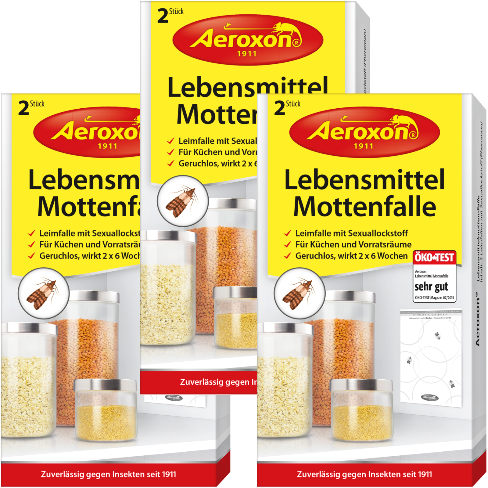 Aeroxon Lebensmittel-Mottenfalle Mottenschutz Mottenbekämpfung Mottengift 6x 