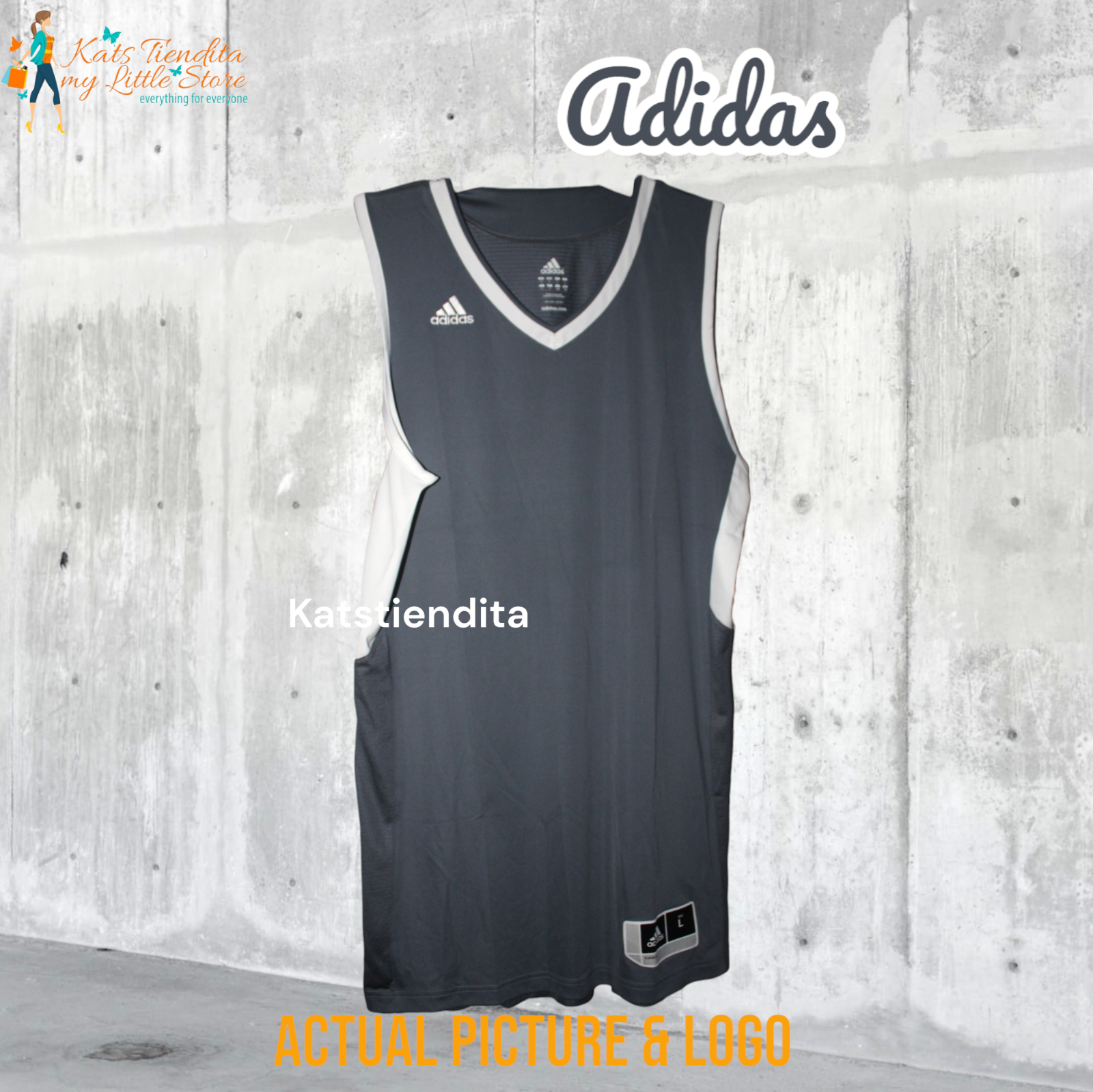 Adidas Men's Team Jersey Tank Top Two Tone Onyx White Size L