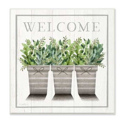 Welcome Sign Cottage Theme Potted Plants , Design by Elizabeth Tyndall