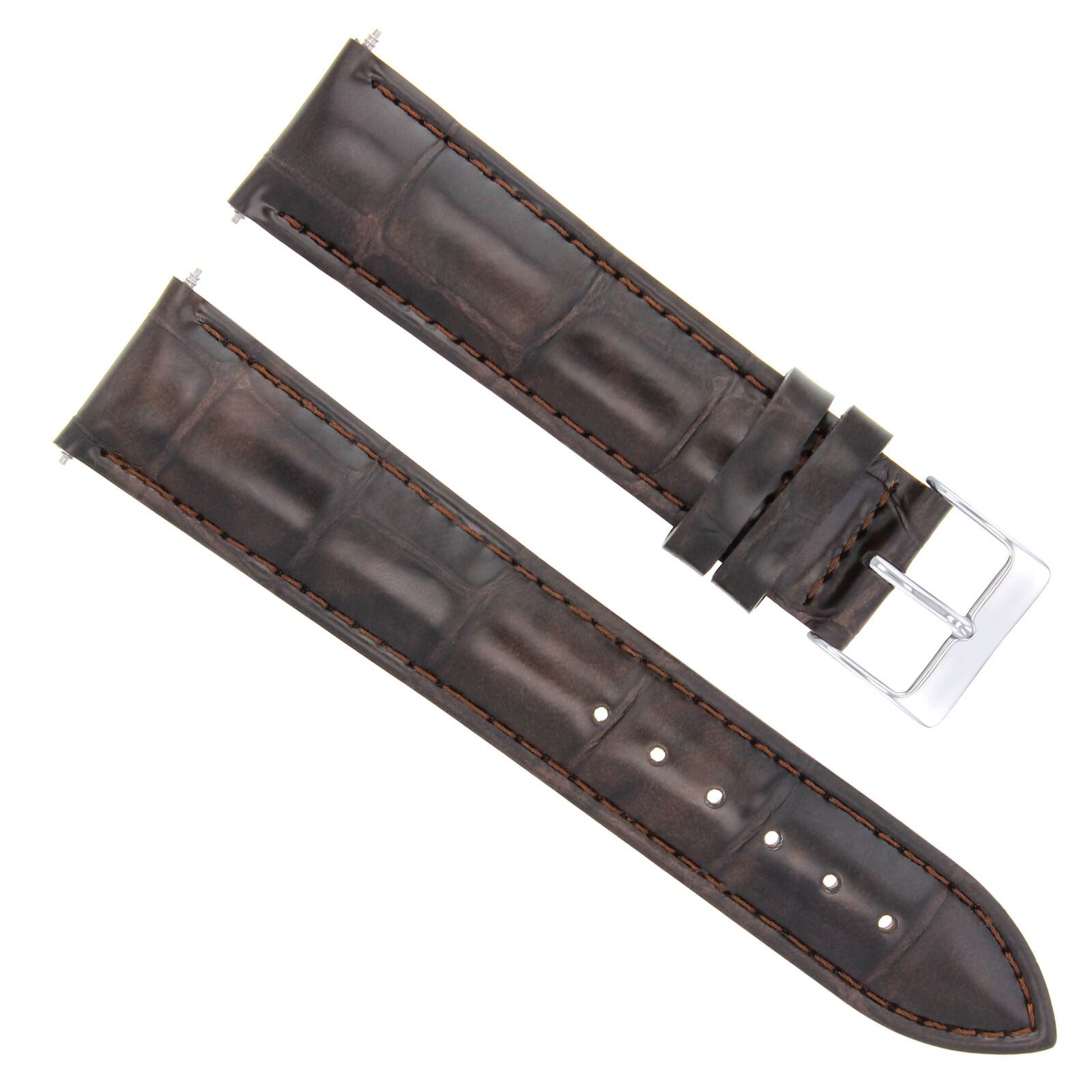 22MM ITALIAN LEATHER WATCH STRAP BAND FOR MENS BREGUET WATCH DARK BROWN