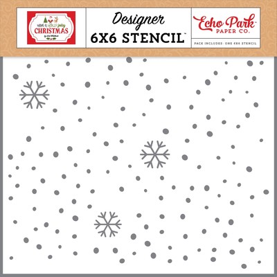 Echo Park Stencil 6''X6''-Noel Night Sky, Have A Holly Jolly Chris JC331033