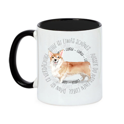 Tasse CORGI Circle Spruch Queen Kaffee Dog Watercolor Spaß Aquarell Siviwonder 
