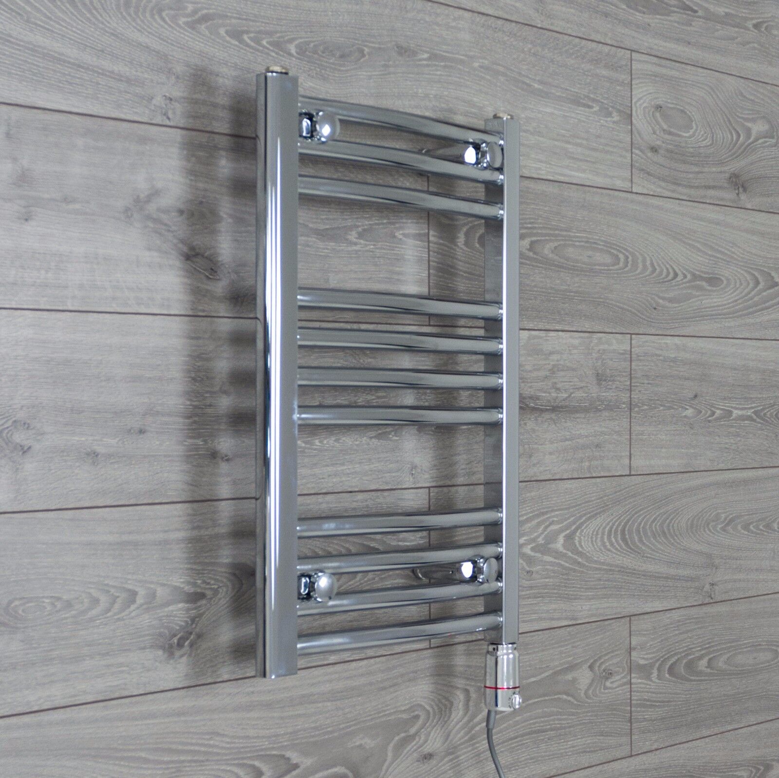 400 mm Wide Chrome Electric Heated Towel Rail Radiator Designer