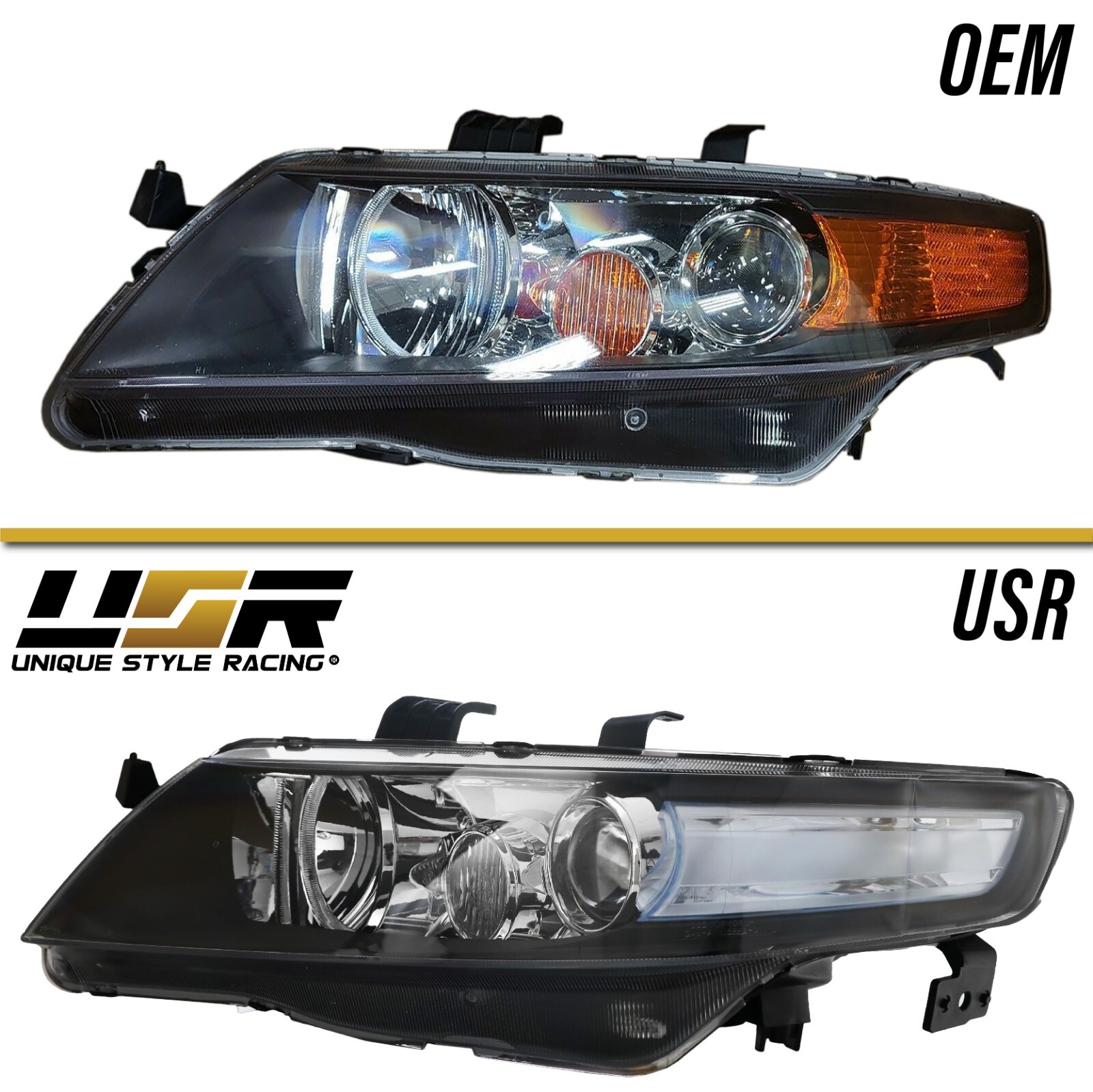 DEPO Euro R CL7 JDM Headlights Blue / Clear Lens Fit 2006-2008 Acura TSX