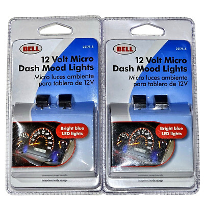 2 Pack Bell 12 Volt Micro Dash Mood Lights Bright Blue LEDs Accent Light