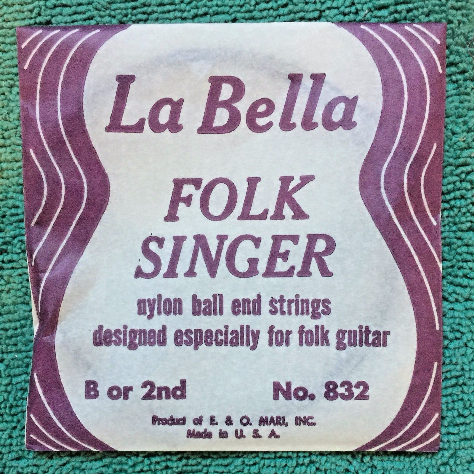 One Dozen (12) Vintage LaBella Folk Singer B, or 2nd, Guitar Strings