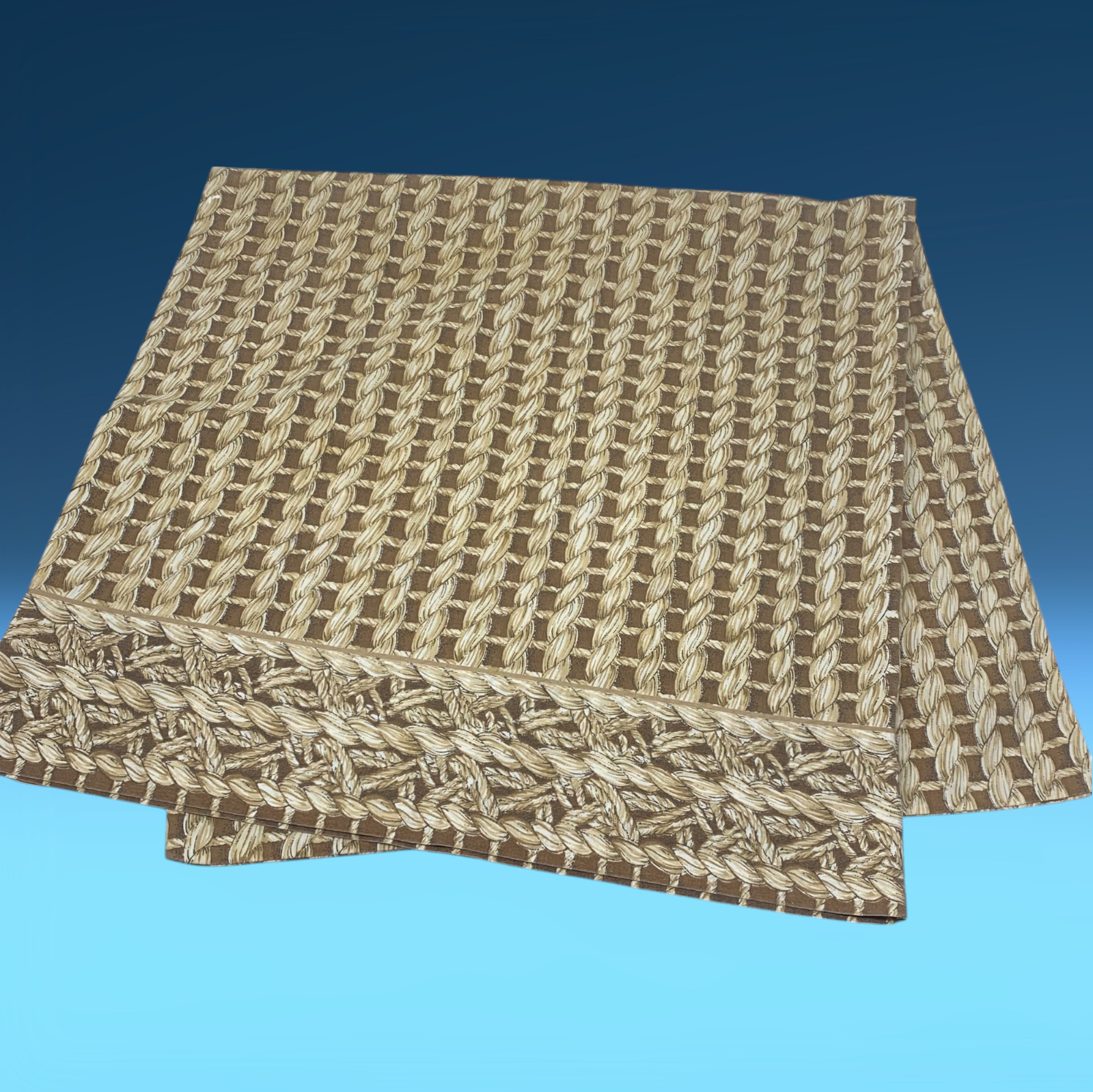 Vintage Martex 1970's Brown Basketweave Woven Printed Pillowcase King Size