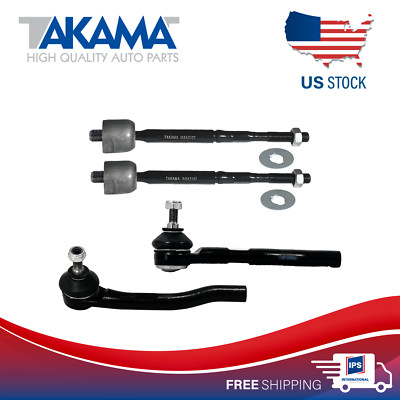 4pc Front Steering kit Outer+Inner Tie Rod Ends For 12-19 Nissan Versa Note 1.6L
