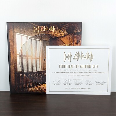 Def Leppard DRASTIC SYMPHONIES Picture Disc LE 3000 2LP Vinyl with SIGNED COA