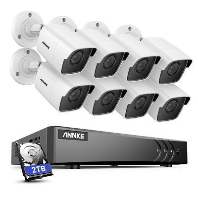 ANNKE 8CH H.265+ 5MP Lite DVR 5MP Security Camera System Outdoor EXIR Night 2TB